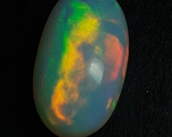 Large colorful opal gemstone - Natural white opal 11.25 CTS - oval 21 x 12 mm - loose Ethiopian welo opal cabochon for jewelry making