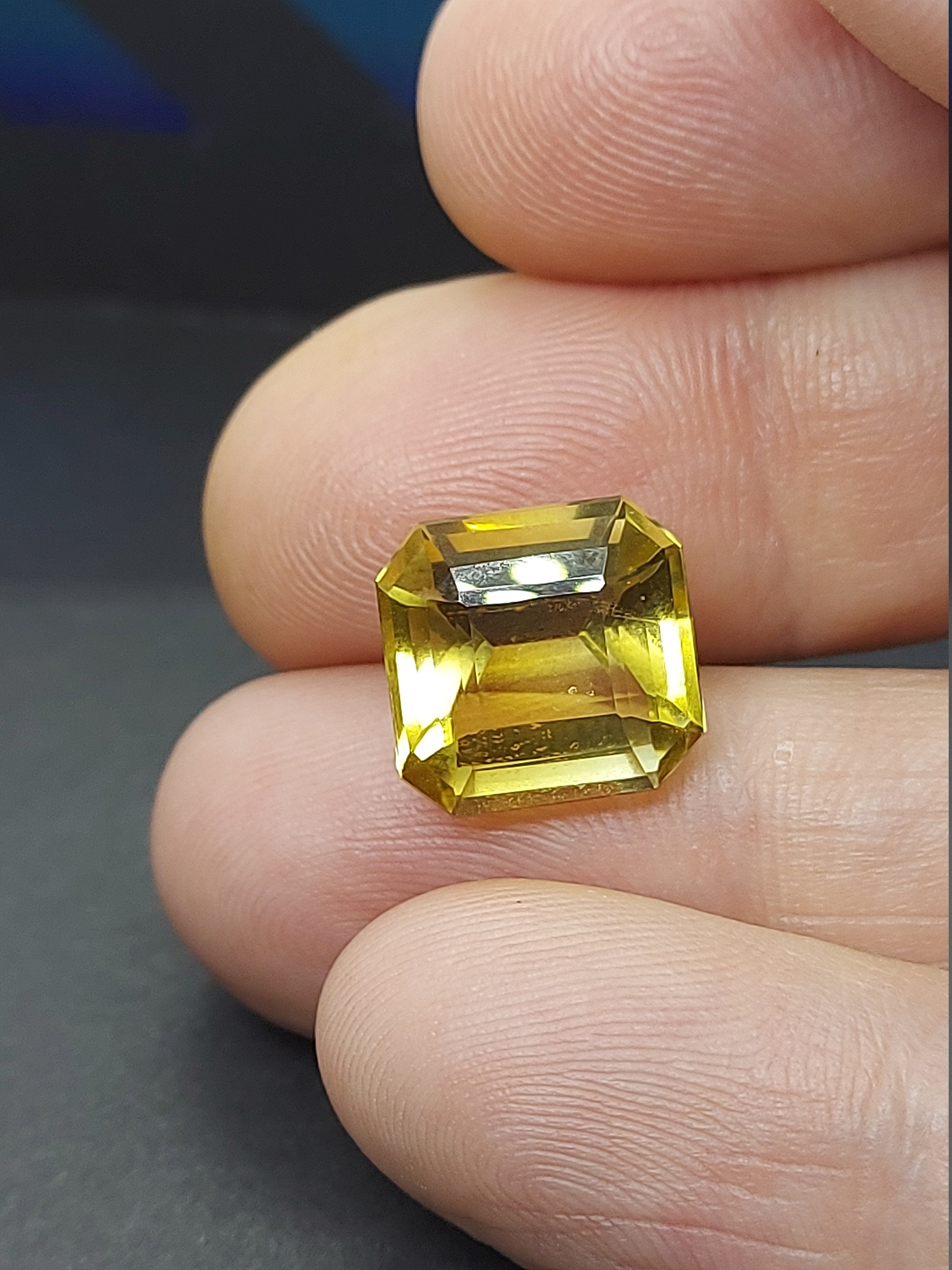 Natural Citrine gemstone faceted loose Citrine 8.80 CTS square