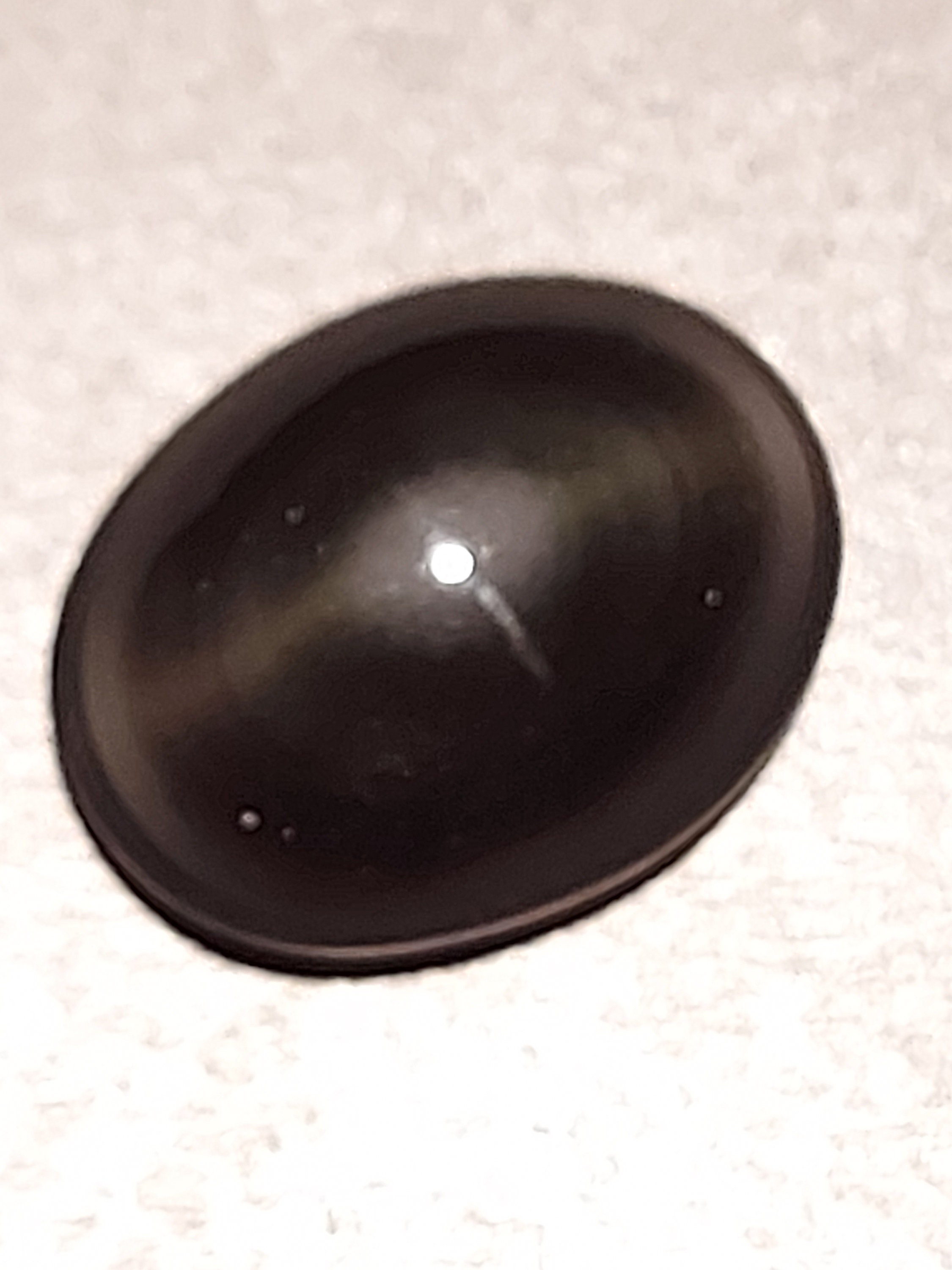 925 Sterling Silver Vintage Ring Solid Cabochon Black Cats