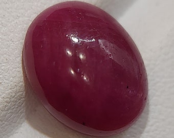 Cabochon En Rubis Naturel étoilé (non Traité) - Pierre Précieuse De 13x22mm Environ - Qualité Excellente