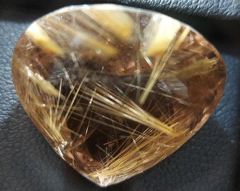 82,75 Carats Quartz Rutilé Vert - Pierre Précieuse Ovale Facettée - Inde - Neuf