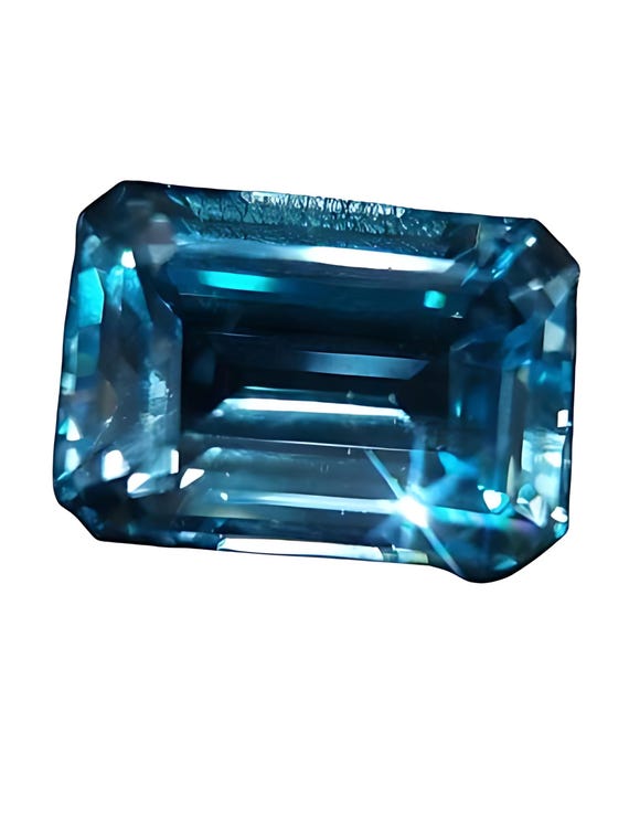 Topaze bleue brésilienne naturelle de 9,55 ct certifiée émeraude en vrac R151