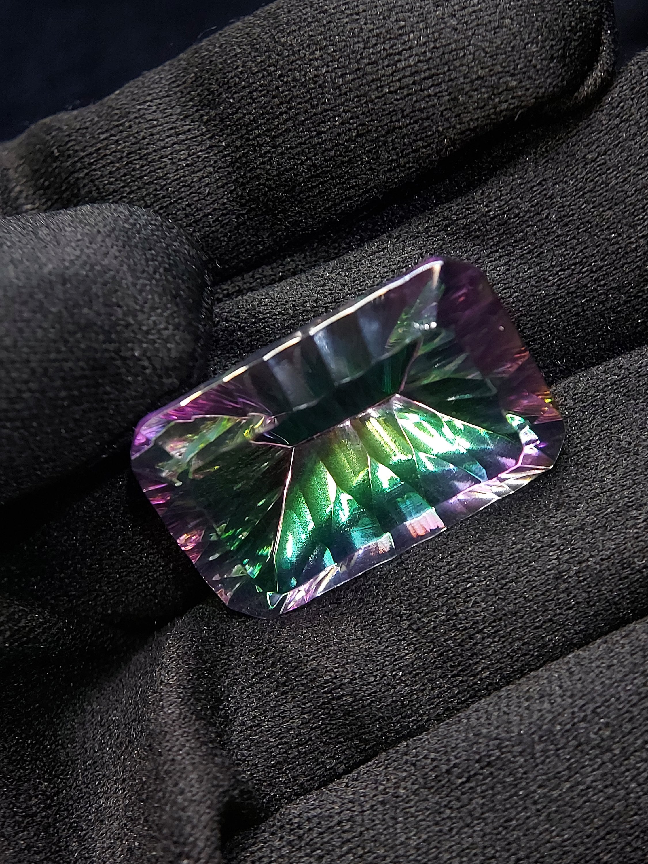Giant Rainbow Quartz Gemstone - Faceted Natural Mystic Quartz
