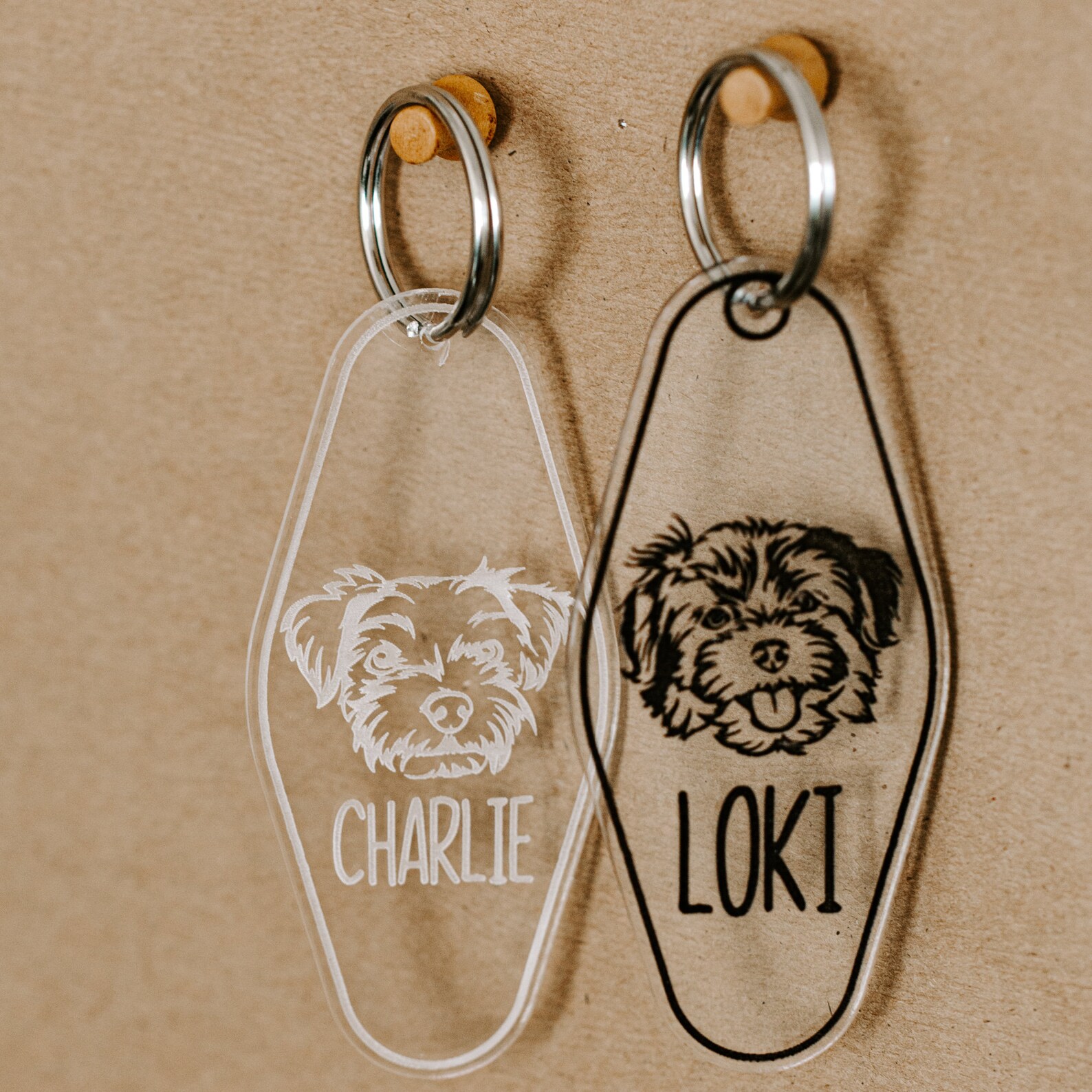 Custom Dog Key Chain Personalized Dog Key Tag Retro Hotel Etsy
