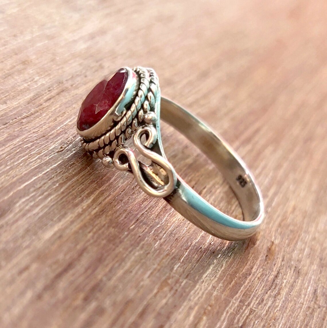Red Ruby Ring Oval Gemstone Ring Handmade Ring 925 Sterling | Etsy