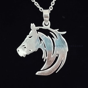 Horse Head Pendant Necklace, 925 Sterling Silver Horse Head Charm, Handmade Animal Pendant, Horse Lover Jewelry, Gift for Women