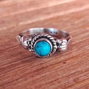 Natural Turquoise Ring, 925 Sterling Silver, Statement Ring, Gemstone Ring, Oxidized Ring, Boho Handmade Ring, Turquoise Jewelry, Women Ring
