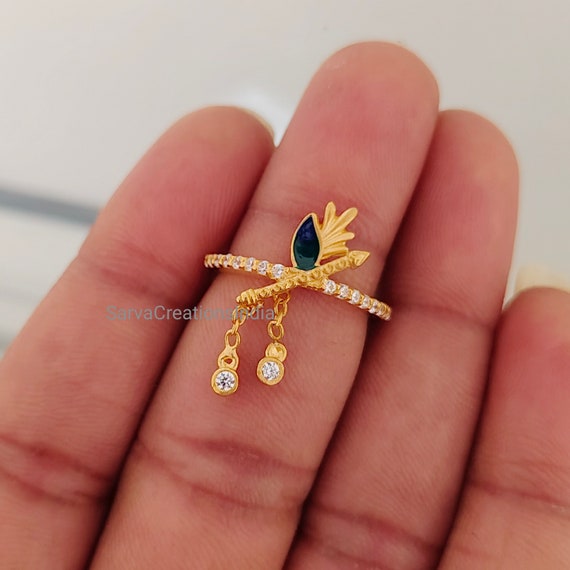 Graceful Laxmi Gold Ring: KrishnaJewellers.com - krishna jewellers - Medium
