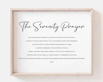 Serenity Prayer Print: Christian Bible Verse Wall Art (Digital Download)
