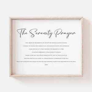 Das Gelassenheitsgebet, Bibelverse Druck, Christliche Gebetswandkunst, Schriftposter für christliches Zuhause, Die Vollversion digitaler Download