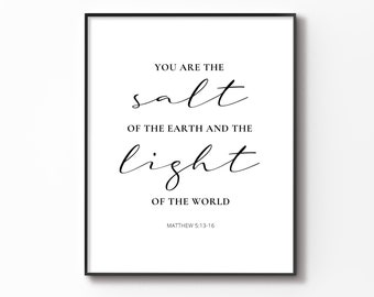 Salt and Light Bible Verse Art: Minimalist Christian Print (Digital Download)
