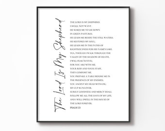 Psalm 23 Print: The Lord is My Shepherd, Bible Verse (Digital Download)