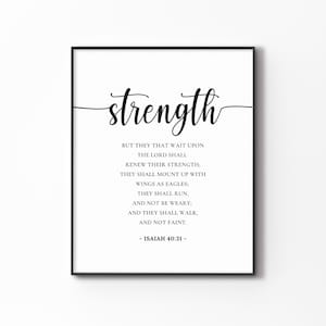 Ésaïe 40:31, Ceux qui attendent sur l’Éternel renouvelleront leur force, Affiche minimale de verset de bible, art de mur d’écriture pour la maison chrétienne
