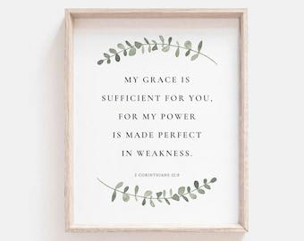 PRINTABLE 2 Corinthians 12:9 My Grace is Sufficient for You Bible Verse ...