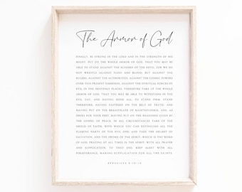 Die Rüstung Gottes Epheder 6:10-18 Christliches Gebet Wandkunst Bibelvers Wandkunst Schrift Poster Schild für christliches Zuhause Taufe Geschenk