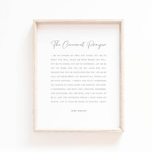 The Covenant Prayer Print John Wesley Bible Verse Wall Art Scripture