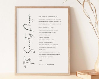 Serenity Prayer Printable Wall Art: Christian Scripture (Digital Download)