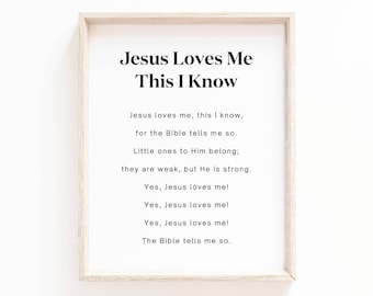 Jesus Loves Me Printable Wall Art: Christian Nursery Decor (Digital Download)