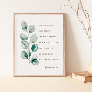 Deutéronome 31:8 Bible Verset Imprimer Écriture botanique Art mural Pour la maison chrétienne, le Seigneur lui-même va avant vous, Téléchargement numérique