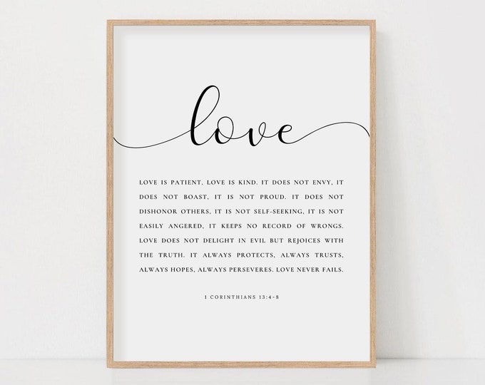 1 Corinthians 13 LOVE IS PATIENT Wooden Signs Bible Verse Wall Art Love ...