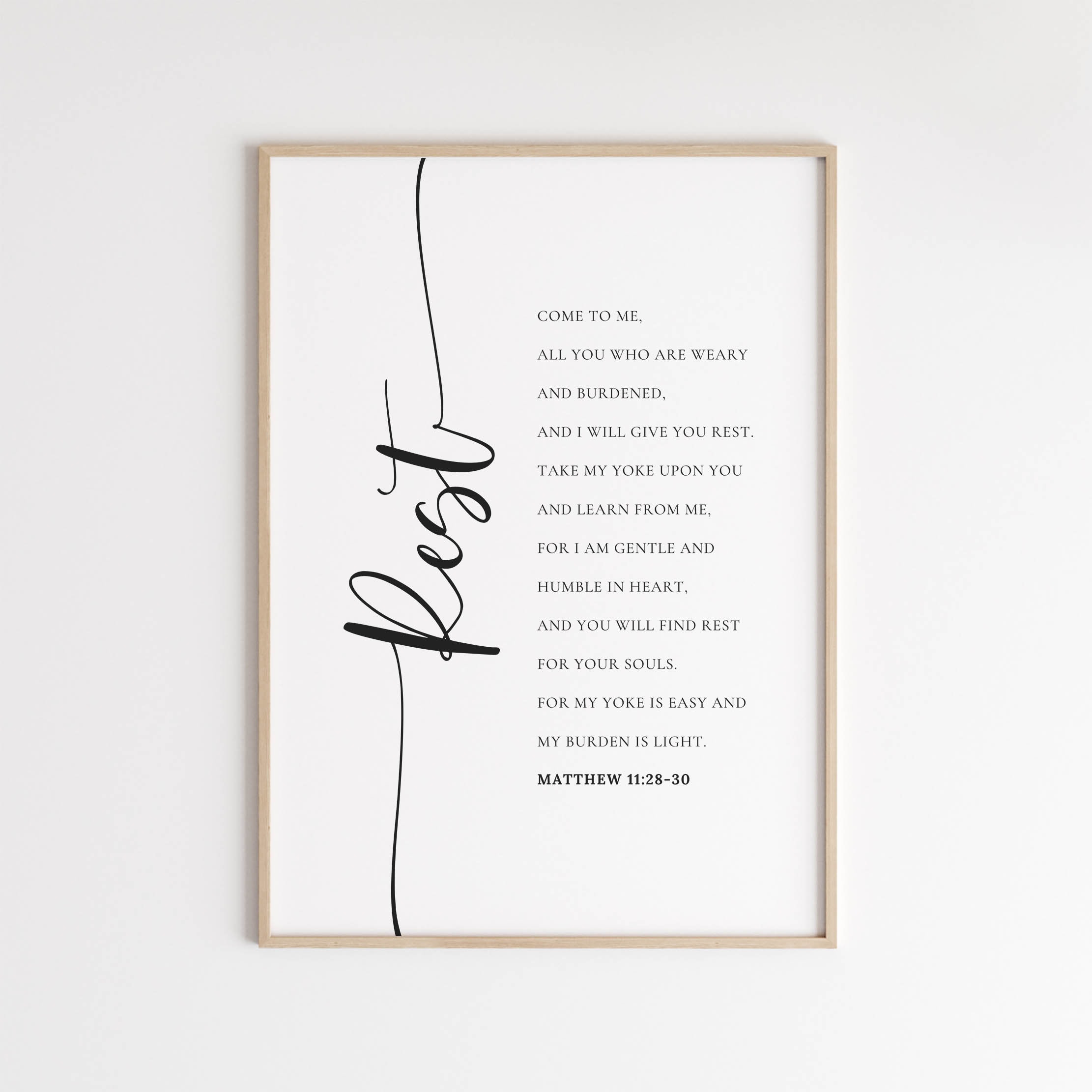 Come to Me, I Will Give You Rest Print, Matthew 11:28-30  display picture 2