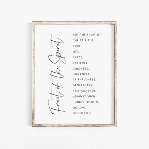 Fruit of the Spirit Printable, Galatians 5 22 Scripture Wall Art Print, Bible Verse Digital Print, Inspirational Christian Wall Decor