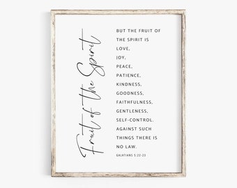 Fruit of the Spirit Printable, Galatians 5 22 Scripture Wall Art Print, Bible Verse Digital Print, Inspirational Christian Wall Decor