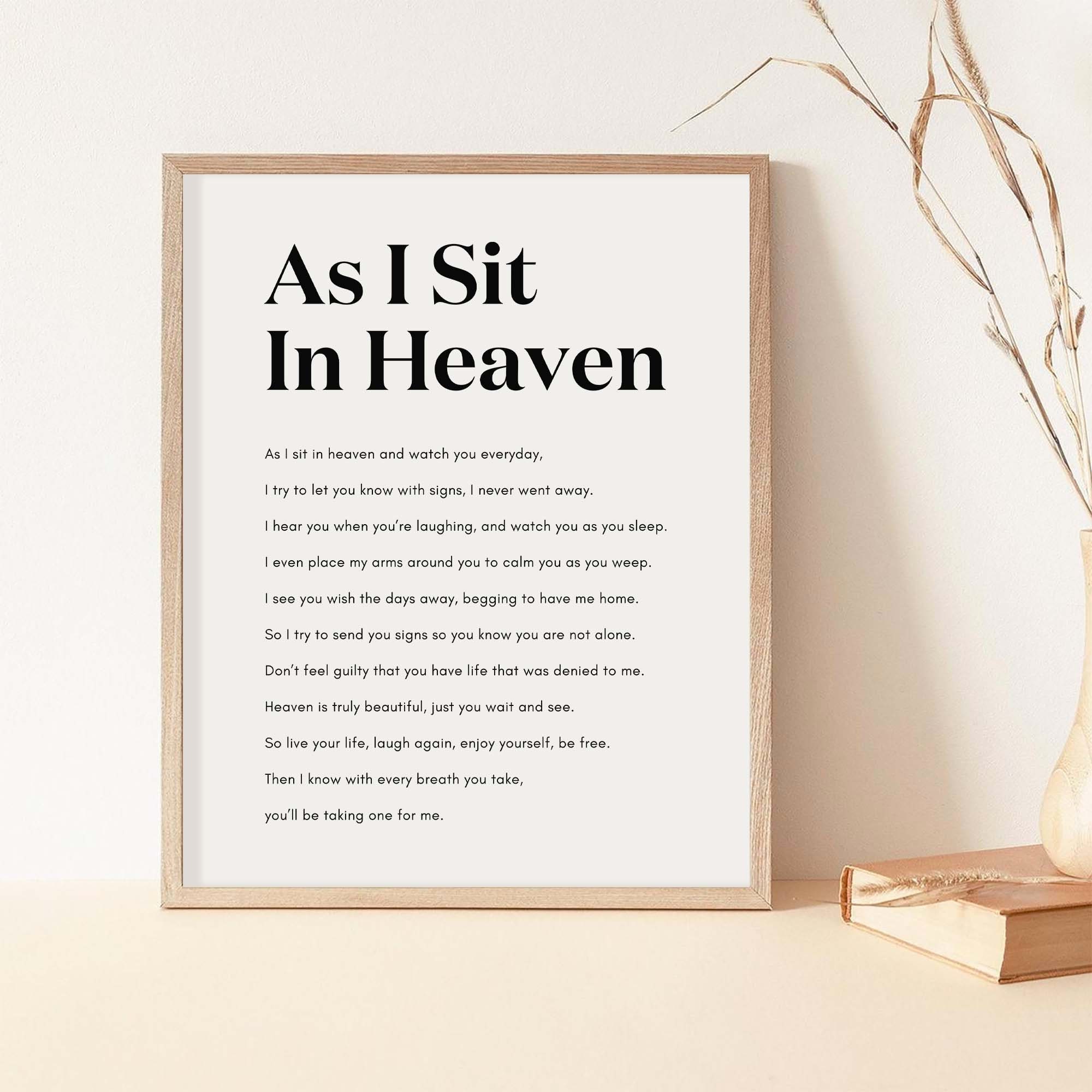 As I Sit In Heaven Free Printable
