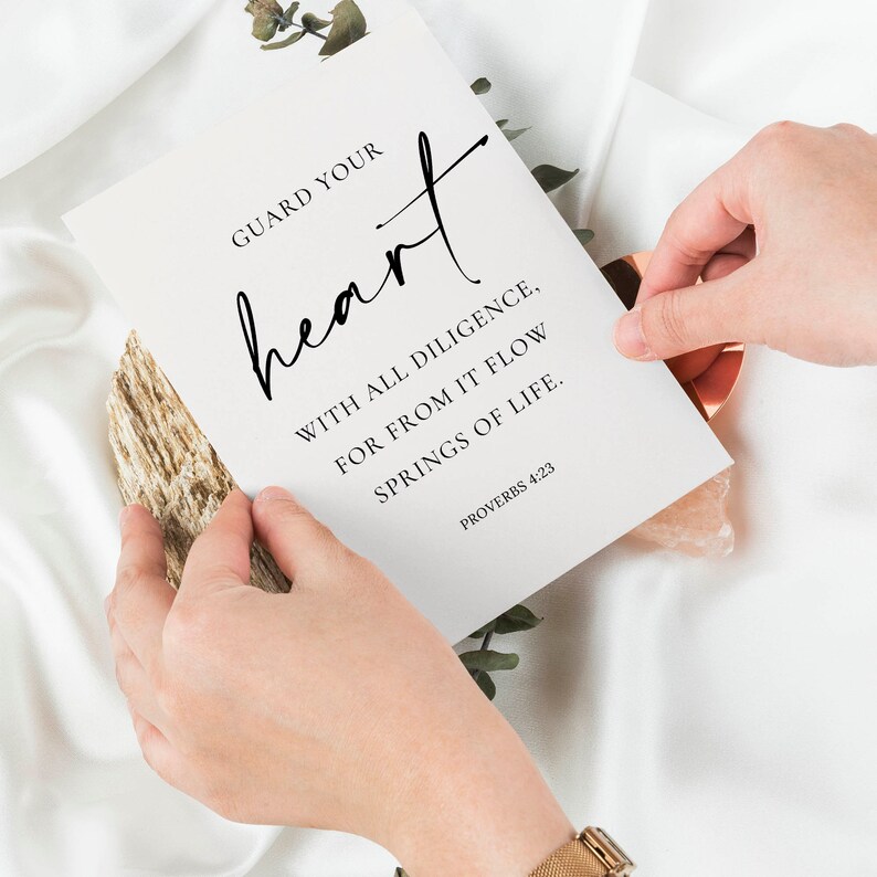 Proverbs 423 Guard your heart with all diligence Minimal Etsy