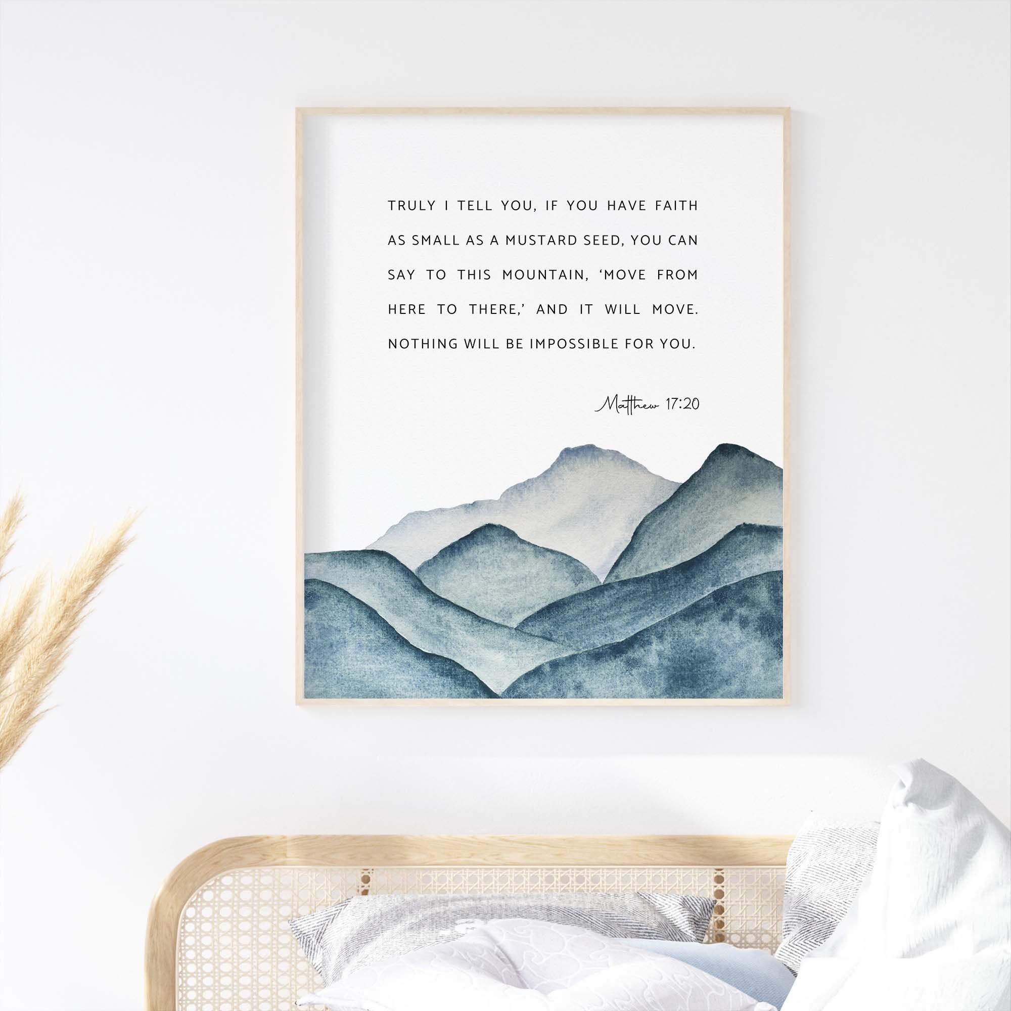 Matthew 17:20 Faith as Small as a Mustard Seed Bible Verse Wall Art ...