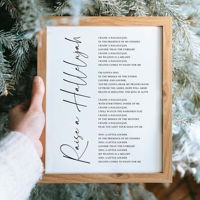 Raise a Hallelujah Worship Lyrics Wall Art Print Bethel Music | Etsy