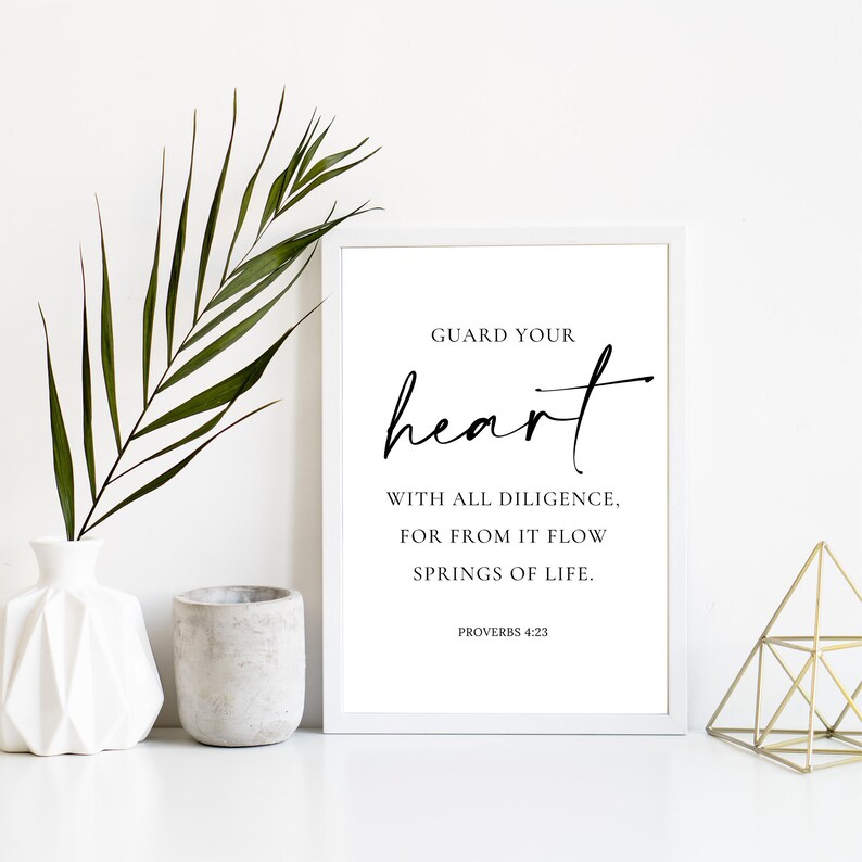Proverbs 423 Guard your heart with all diligence Minimal Etsy