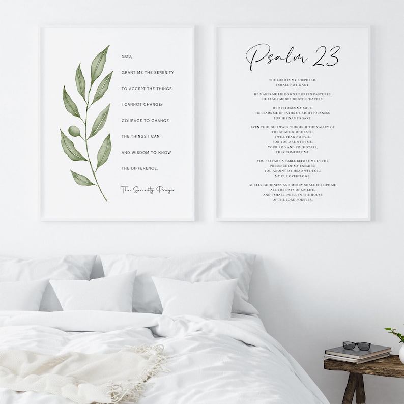 Serenity Prayer Wall Art: Botanical Christian Print (Digital Download) image 5