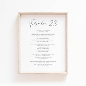 Psalm 23 Wall Art, The Lord is My Shepherd, Bible Verse Wall Art, Scripture Print For Christian Home Decor, Baptism Gift, Digital Download