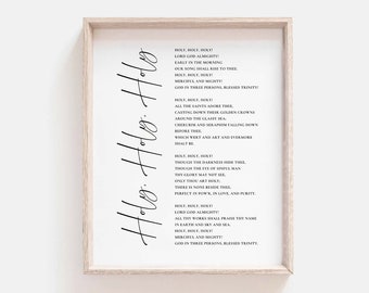 Holy Hymn Lyrics Print, Christian Wall Art (Digital Download