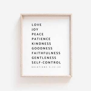 Fruit of the Spirit Printable, Galatians 5 22 23 Scripture Wall Art Print, Bible Verse Digital Print, Inspirational Christian Wall Decor