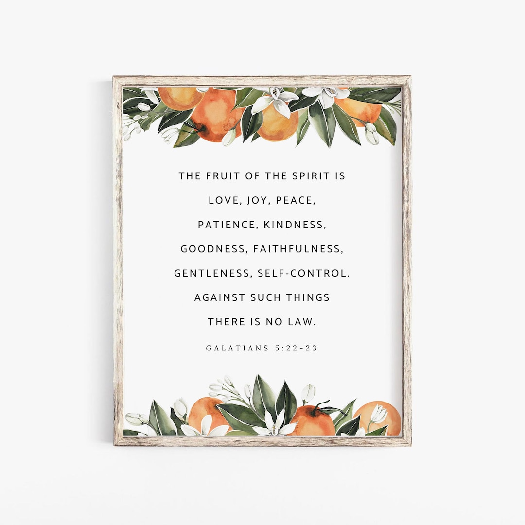 Fruit of the Spirit Printable, Galatians 5 22 Scripture Wall Art Print ...