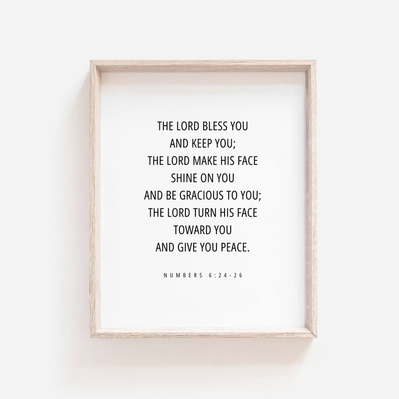 Numbers 6:24-26 Wall Art, the Lord Bless You and Keep You Bible Verse ...