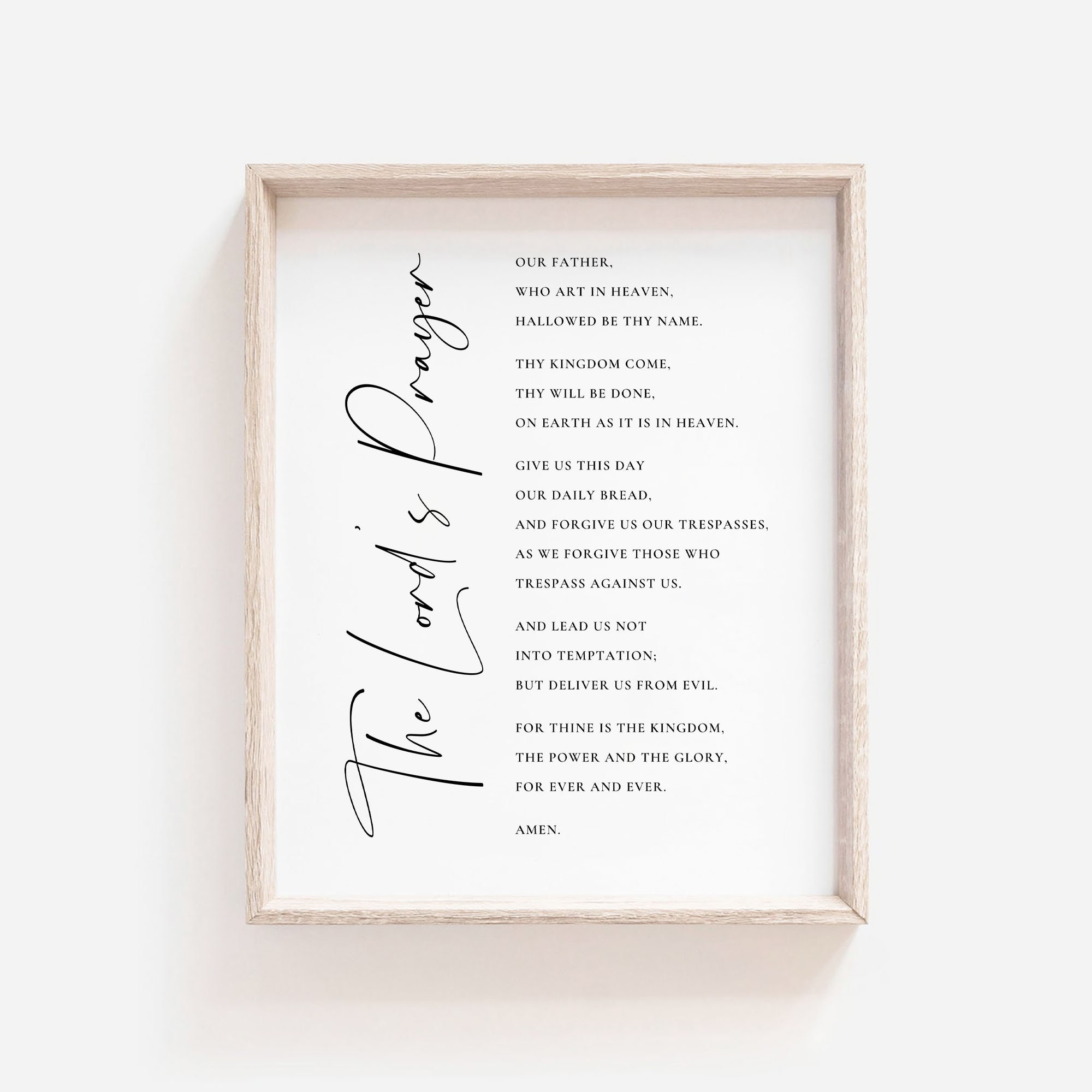 the lords prayer print our father prayer printable christian etsy