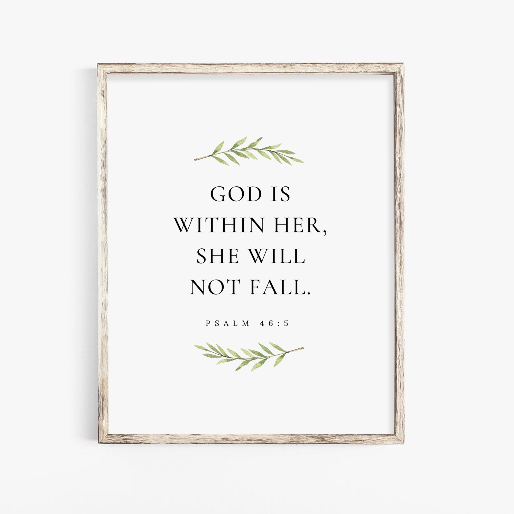 Psalm 46:5 Wall Art God is Within Her Bible Verse Sign Christian Wall ...