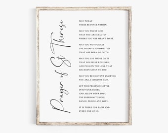 St Therese Prayer Wall Art: Catholic Christian Gift (Digital Download)