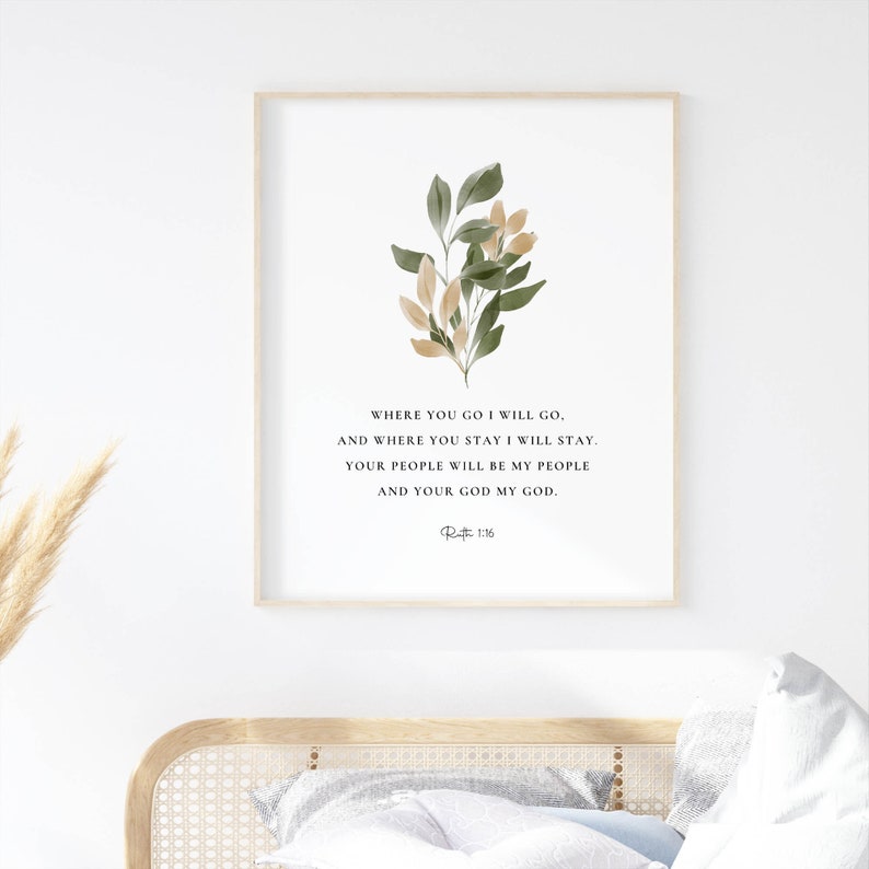 Ruth 1:16 Botanical Print, Bible Verse, Christian Home Decor (Digital Download) image 4