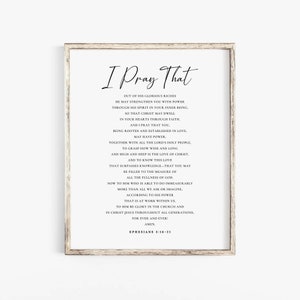 Ephesians 3:16-21 Wall Art Print, Scripture Printable, Bible Verse Wall Art, Christian Wall Art Home Decor Gift, Instant Digital Download