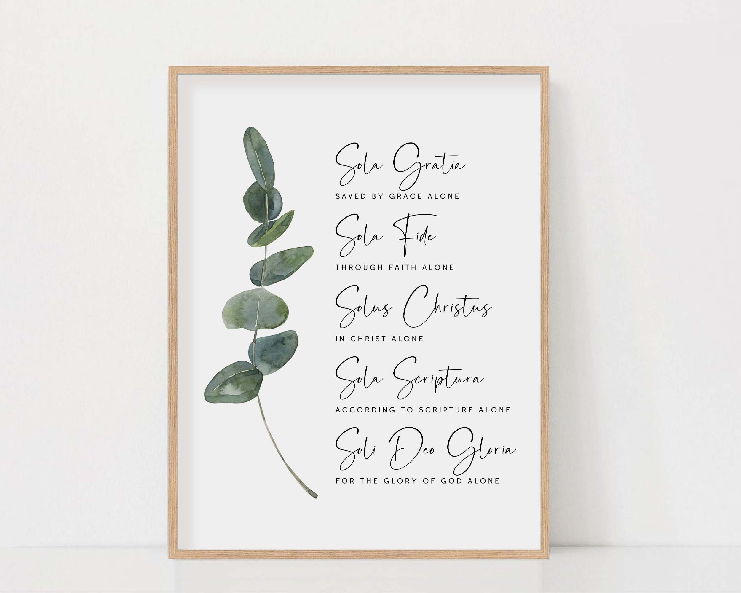 The Five Solas Wall Art 5 Solas Printable Christian Home | Etsy