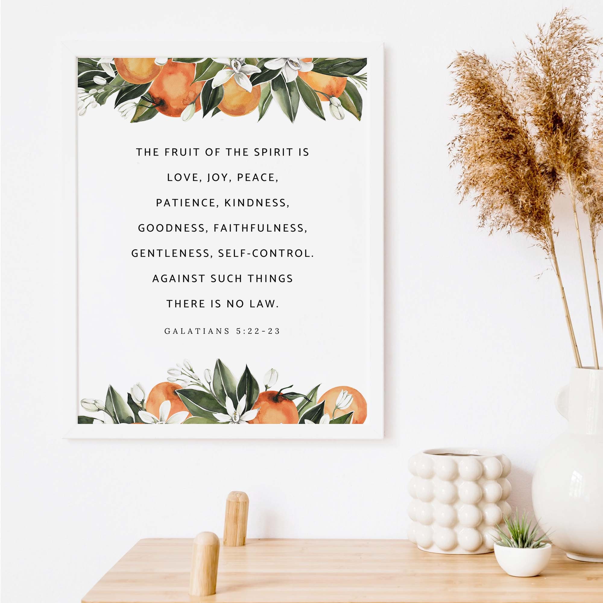 Fruit of the Spirit Printable, Galatians 5 22 Scripture Wall Art Print ...