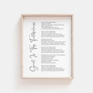 Great Is Thy Faithfulness Printable Wall Art, Christian Hymn Printable, Great Is Thy Faithfulness Sign, Digital Print for Christian Home