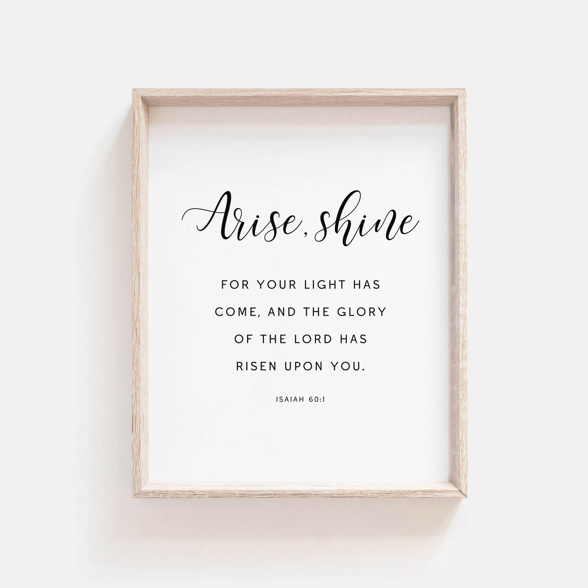 Jesaja 60:1 Christliche Wand Kunstdruck Schriftkunst druckbar Minimal BibelVers Poster Digitaldruck für Christliches Zuhause Digitaler Download