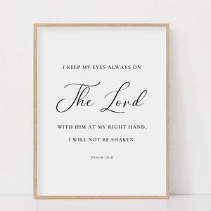 Psalm 16:8 I Keep My Eyes Always on the Lord Bible Verse Wall Art ...