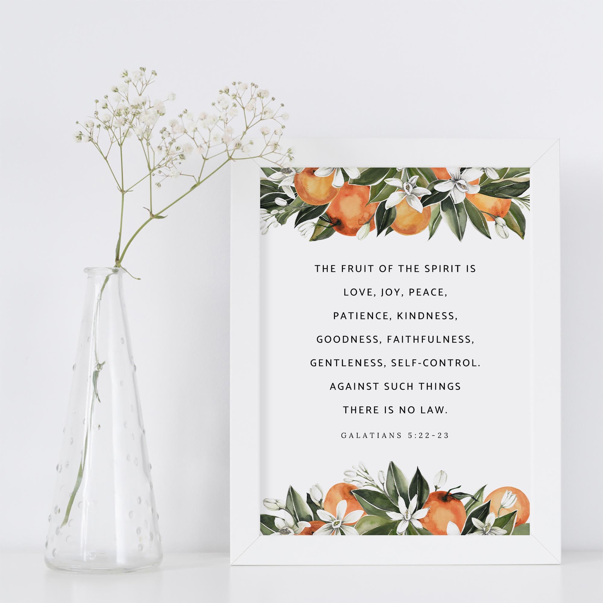 Fruit of the Spirit Printable, Galatians 5 22 Scripture Wall Art Print ...