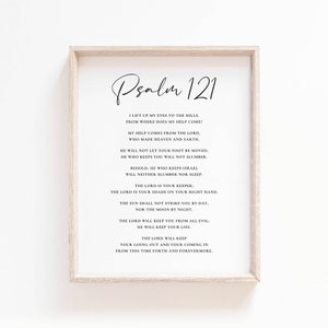 Psalm 121 Wall Art, I Lift Up My Eyes Bible Verse Wall Art, Scripture Digital Print For Christian Wall Decor, Baptism Gift, Instant Download